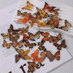 40 Sheets Retro Butterfly Hand Account DIY PET Sticker Pack