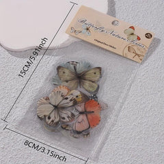 40 Sheets Retro Butterfly Hand Account DIY PET Sticker Pack