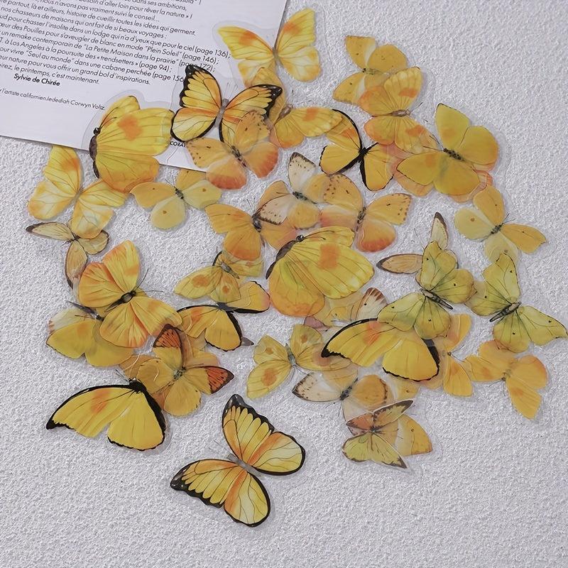 40 Sheets Retro Butterfly Hand Account DIY PET Sticker Pack