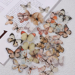 40 Sheets Retro Butterfly Hand Account DIY PET Sticker Pack