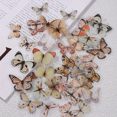 40 Sheets Retro Butterfly Hand Account DIY PET Sticker Pack