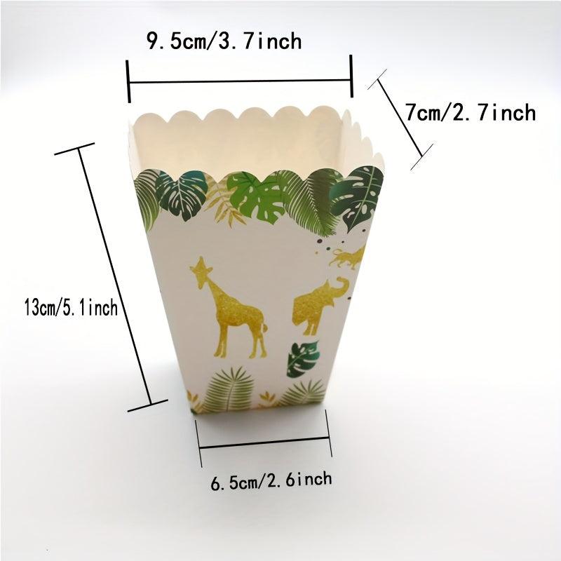 12pcs Jungle Animals Popcorn Box Snack Treat Box