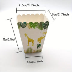 12pcs Jungle Animals Popcorn Box Snack Treat Box