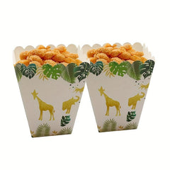 12pcs Jungle Animals Popcorn Box Snack Treat Box