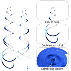 6pcs PVC Foil Swirl Hanging Decoration for Party Supplies