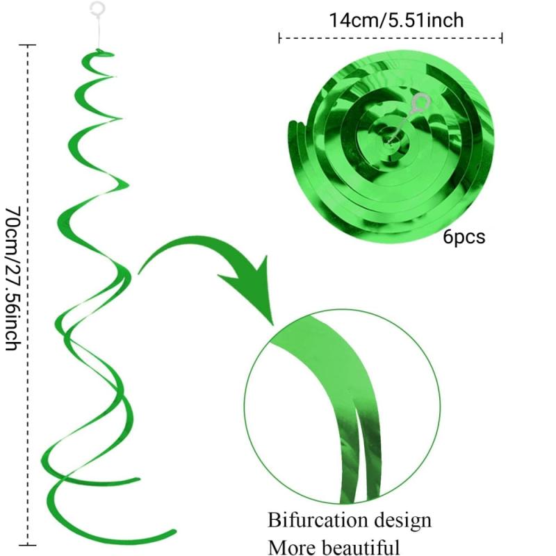 6pcs PVC Foil Swirl Hanging Decoration for Party Supplies