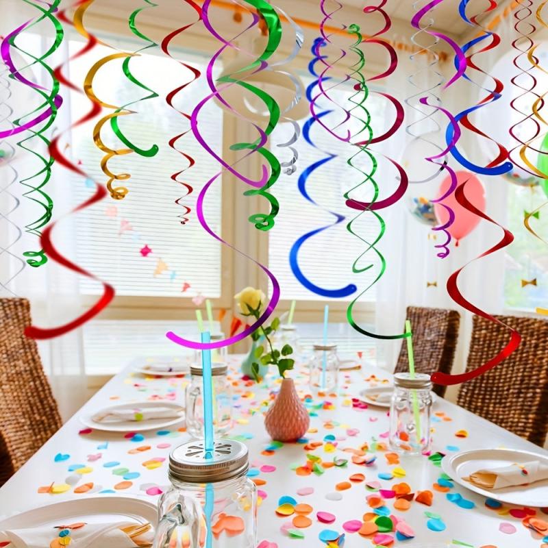6pcs PVC Foil Swirl Hanging Decoration for Party Supplies