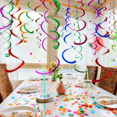 6pcs PVC Foil Swirl Hanging Decoration for Party Supplies