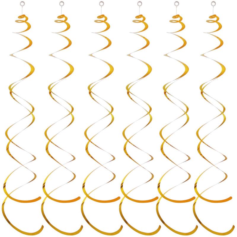 6pcs PVC Foil Swirl Hanging Decoration for Party Supplies