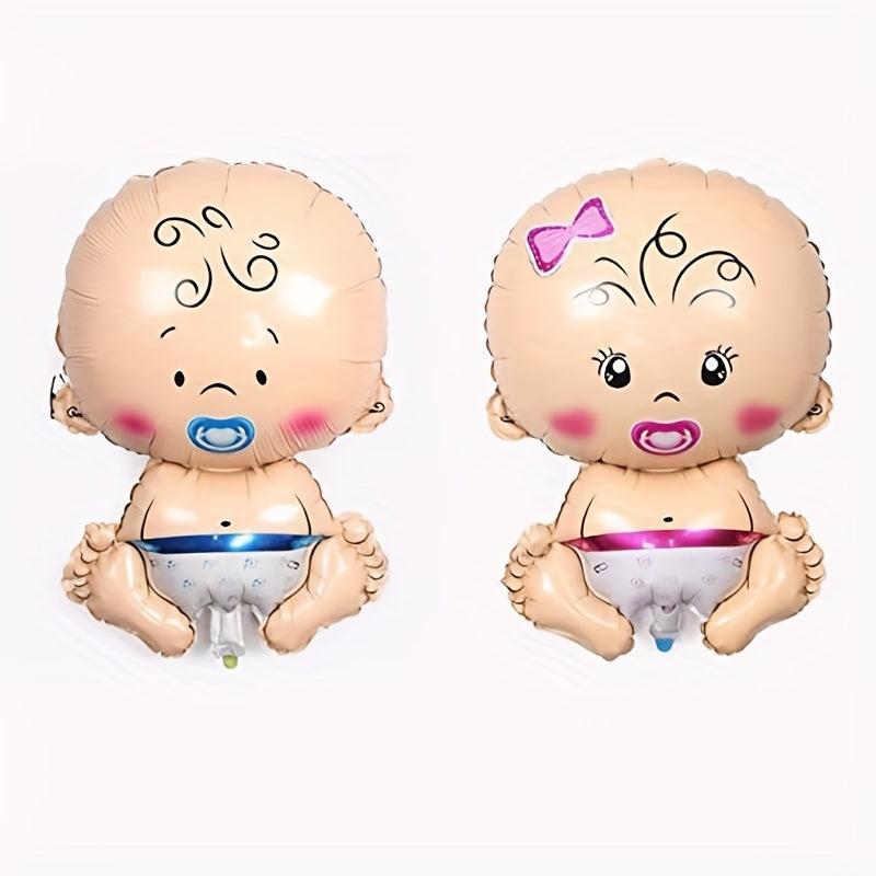 6pcs Gender Reveal Party Balloons - Foil Balloons with Pacifier