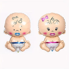 6pcs Gender Reveal Party Balloons - Foil Balloons with Pacifier