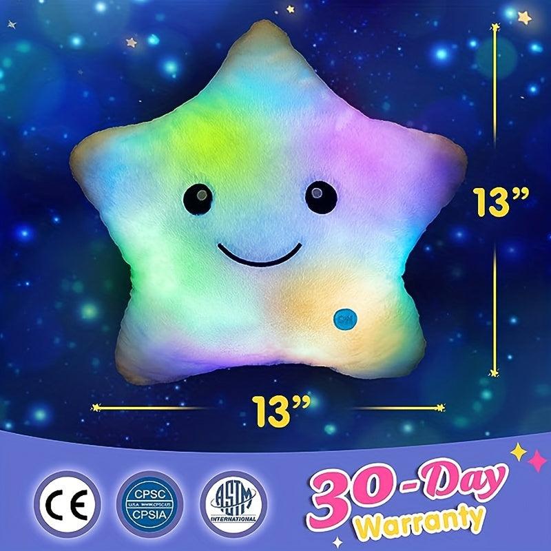 Luminous Star Pillow Plush Glow LED Light Toy Gift for Kids