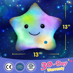 Luminous Star Pillow Plush Glow LED Light Toy Gift for Kids