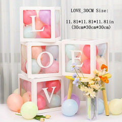 Transparent Balloon Box LOVE Letter Wedding Decoration