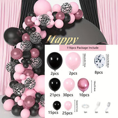 Pink Birthday Balloon Decoration Set Polka Dot Latex Arch Prop Photo