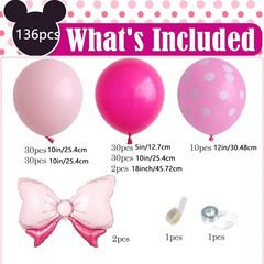 Pink Birthday Balloon Decoration Set Polka Dot Latex Arch Prop Photo