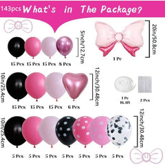 Pink Birthday Balloon Decoration Set Polka Dot Latex Arch Prop Photo