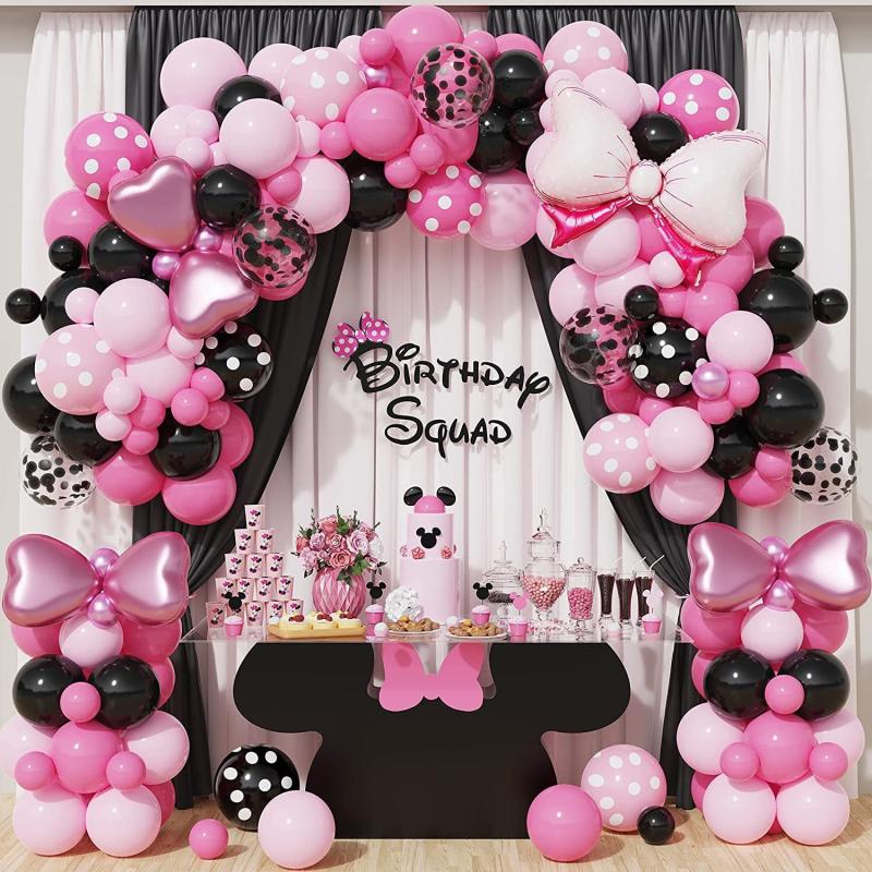 Pink Birthday Balloon Decoration Set Polka Dot Latex Arch Prop Photo