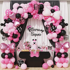 Pink Birthday Balloon Decoration Set Polka Dot Latex Arch Prop Photo