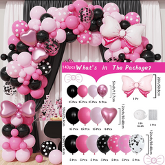 Pink Birthday Balloon Decoration Set Polka Dot Latex Arch Prop Photo