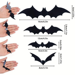 60pcs 3D PVC Bat Halloween Decoration Scary Decor Props For Bar Room Wall