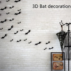 60pcs 3D PVC Bat Halloween Decoration Scary Decor Props For Bar Room Wall
