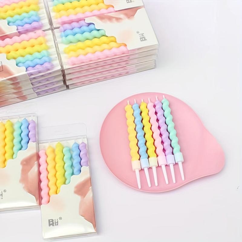 Colorful Spiral Birthday Candles for Party Cakes