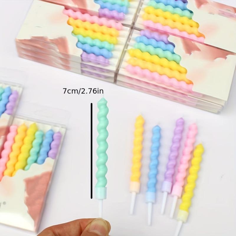 Colorful Spiral Birthday Candles for Party Cakes