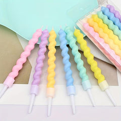 Colorful Spiral Birthday Candles for Party Cakes