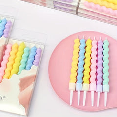 Colorful Spiral Birthday Candles for Party Cakes