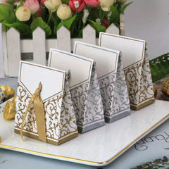 10pcs European Pattern Ribbon Gift Bag for Weddings Birthdays and Parties