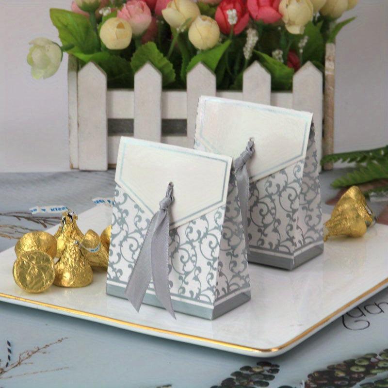 10pcs European Pattern Ribbon Gift Bag for Weddings Birthdays and Parties
