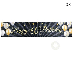 Golden Birthday Backdrop Happy Birthday Banner For Adult Party