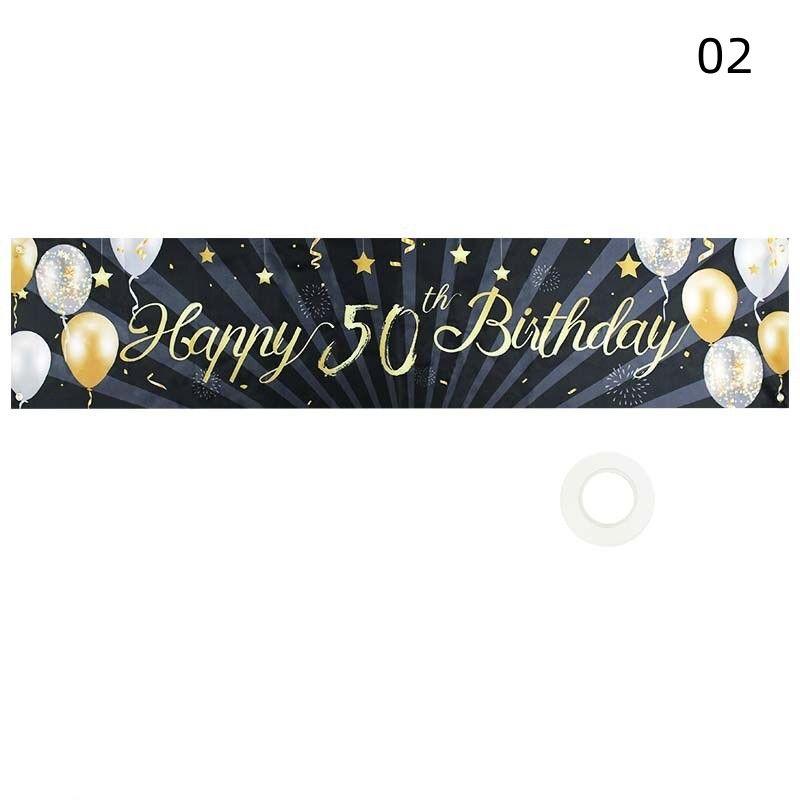 Golden Birthday Backdrop Happy Birthday Banner For Adult Party