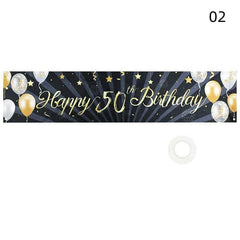 Golden Birthday Backdrop Happy Birthday Banner For Adult Party
