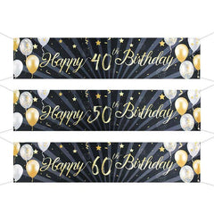 Golden Birthday Backdrop Happy Birthday Banner For Adult Party