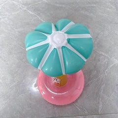 Summer Pool Float Cup Holder with Clouds Flamingo Sequin Shell Umbrella Cup Tray