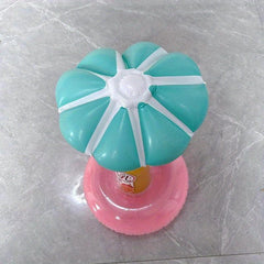 Summer Pool Float Cup Holder with Clouds Flamingo Sequin Shell Umbrella Cup Tray