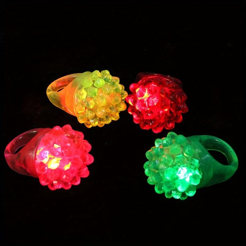 24pcs Luminous Strawberry Ring Glow In The Dark Party Supplies