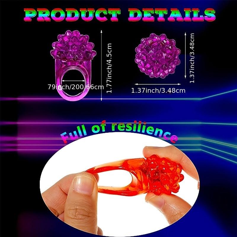 24pcs Luminous Strawberry Ring Glow In The Dark Party Supplies