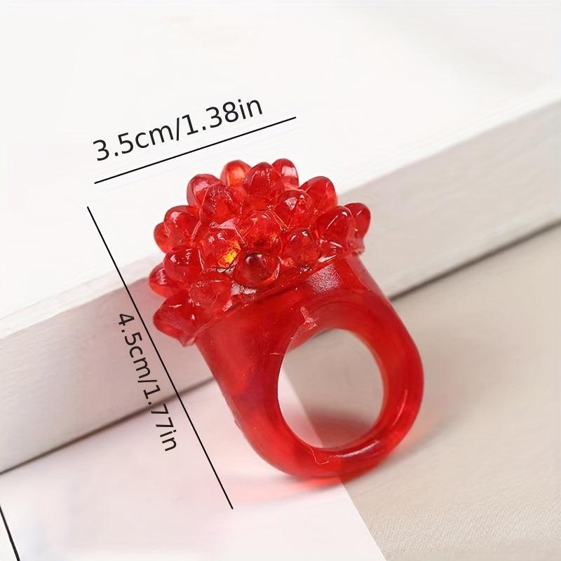 24pcs Luminous Strawberry Ring Glow In The Dark Party Supplies