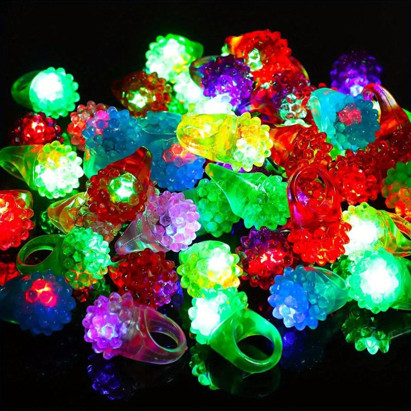 24pcs Luminous Strawberry Ring Glow In The Dark Party Supplies