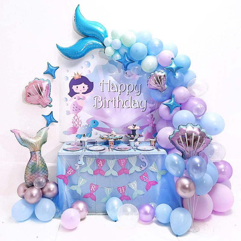 87pcs Mermaid Balloon Set Summer Party Decor