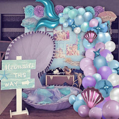 87pcs Mermaid Balloon Set Summer Party Decor