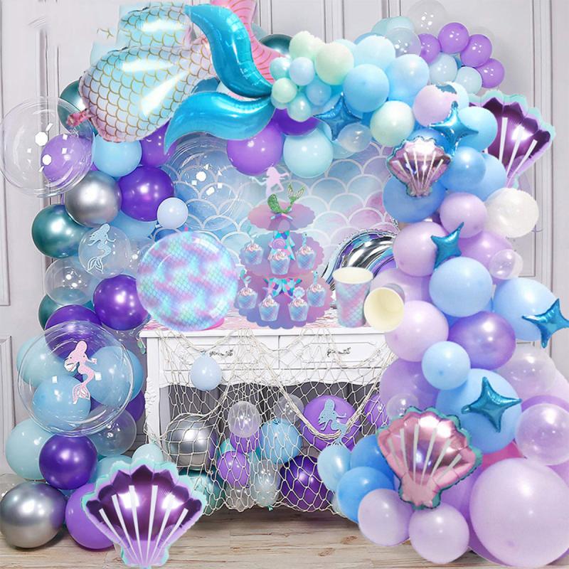 87pcs Mermaid Balloon Set Summer Party Decor