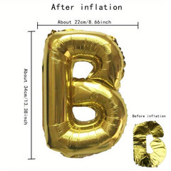 16th Birthday Number Balloons - Gold Letters Aluminum Film Decor
