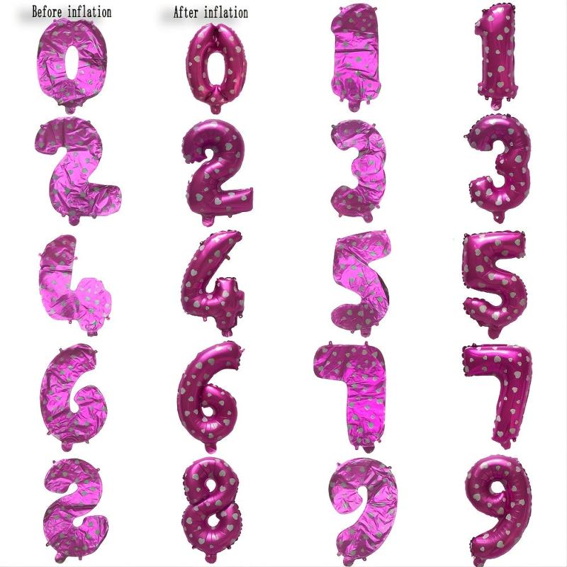16th Birthday Number Balloons - Gold Letters Aluminum Film Decor