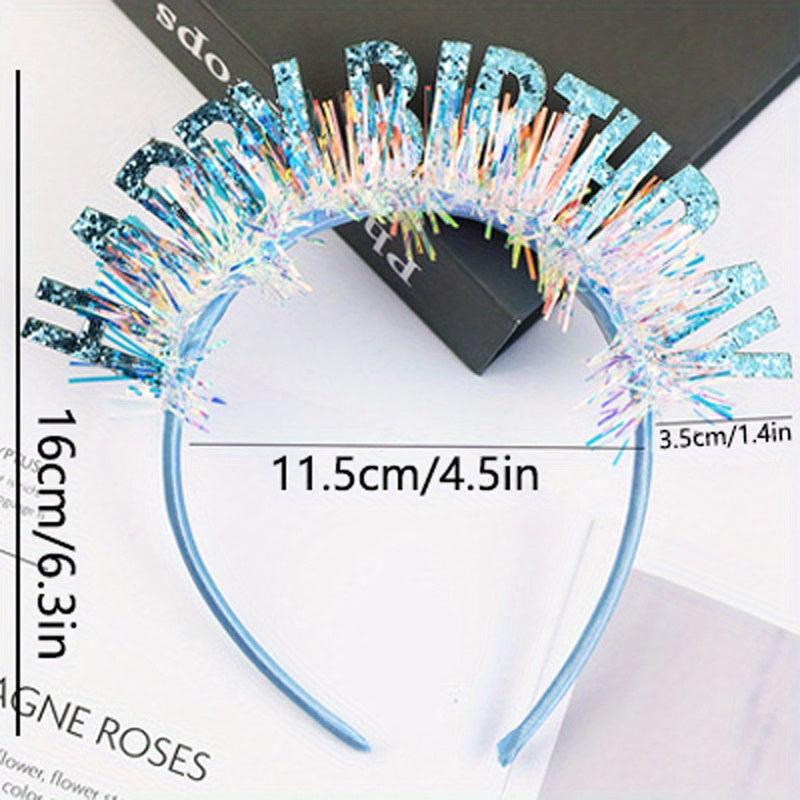 Colorful Happy Birthday Headband Rain Silk Party Supplies Gift