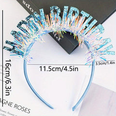 Colorful Happy Birthday Headband Rain Silk Party Supplies Gift