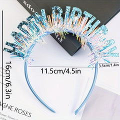 Colorful Happy Birthday Headband Rain Silk Party Supplies Gift